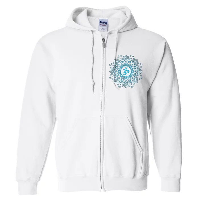 Blue Om Meditation Mandala Full Zip Hoodie