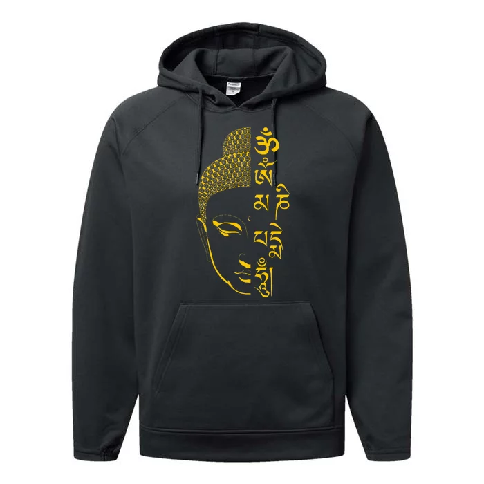 Buddha Om Mani Padme Hum Mantra Performance Fleece Hoodie