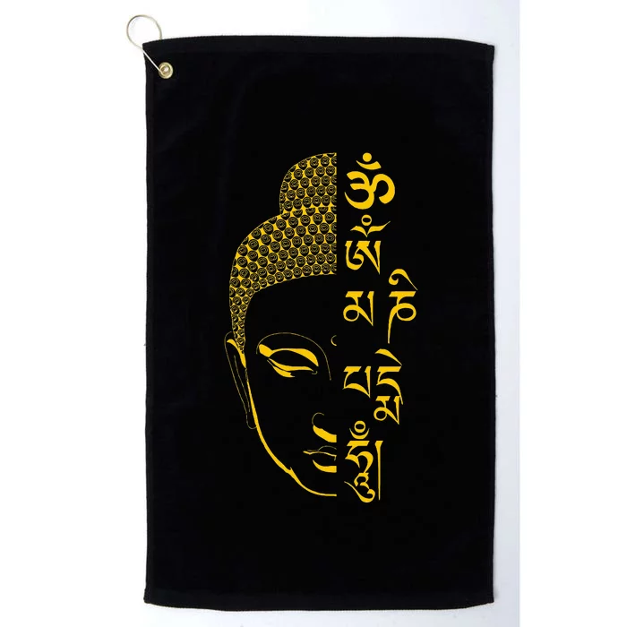 Buddha Om Mani Padme Hum Mantra Platinum Collection Golf Towel