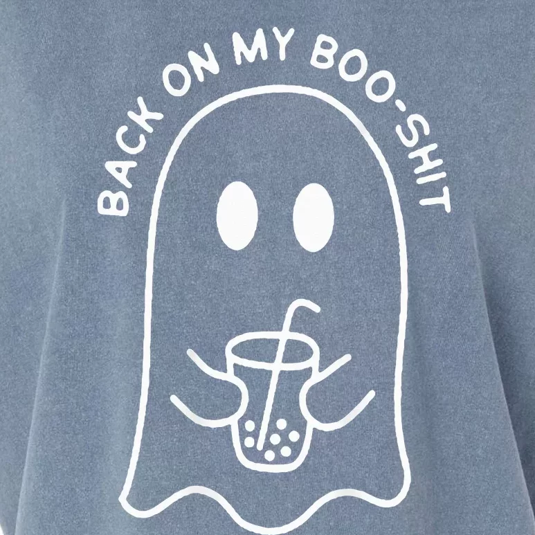 Back On My Boo Funny Ghost Boo Halloween Spooky Season Garment-Dyed Women's Muscle Tee