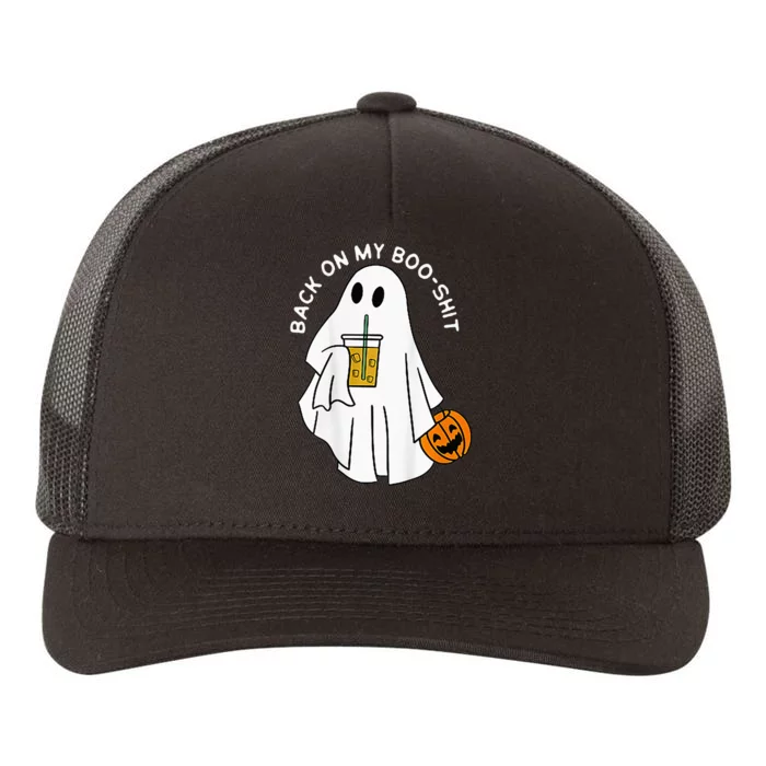 Back On My BooShit Funny Ghost Boo Halloween Spooky Season Yupoong Adult 5-Panel Trucker Hat