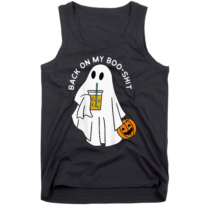 Back On My BooShit Funny Ghost Boo Halloween Spooky Season Tank Top