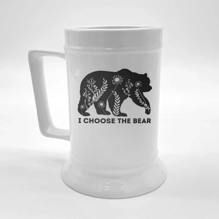 Bears Or Man I Choose The Bear Front & Back Beer Stein