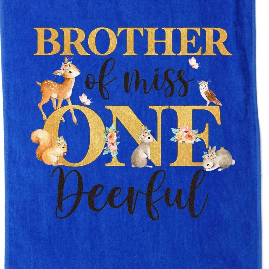 Brother Of Miss Onedeerful Girl 1st Birthday Cute Deer Platinum Collection Golf Towel