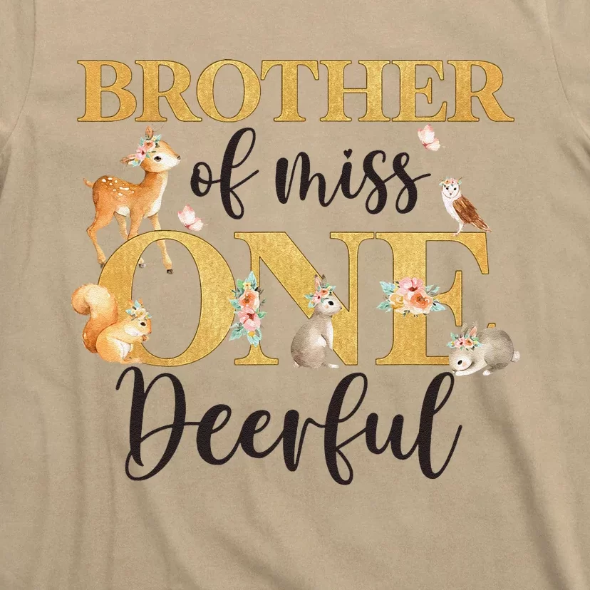 Brother Of Miss Onedeerful Girl 1st Birthday Cute Deer T-Shirt