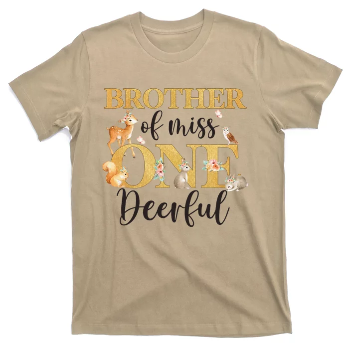 Brother Of Miss Onedeerful Girl 1st Birthday Cute Deer T-Shirt