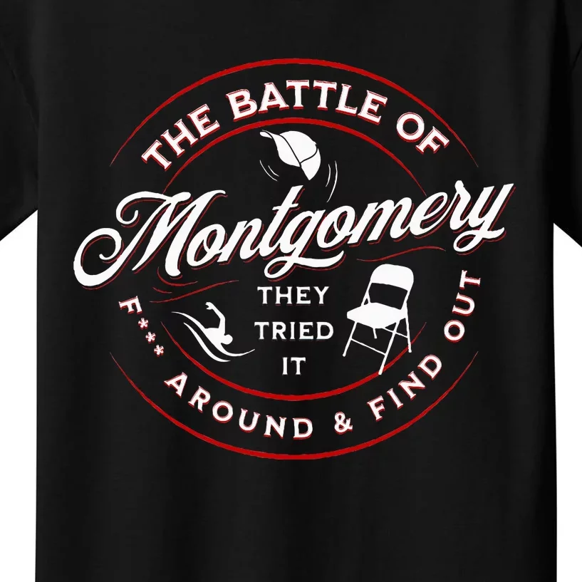 Battle Of Montgomery Riverboat Brawl White Chair Black Pride Kids T-Shirt