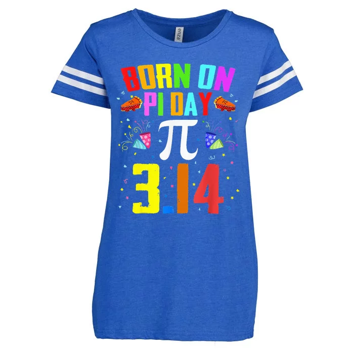 Born On March 14 Happy Pi Day Birthday Math Teacher Enza Ladies Jersey Football T-Shirt