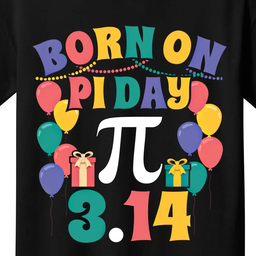 Born On March 14 Happy Pi Day Birthday Math Teacher Gift Kids T-Shirt