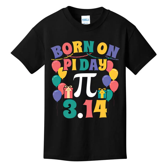 Born On March 14 Happy Pi Day Birthday Math Teacher Gift Kids T-Shirt