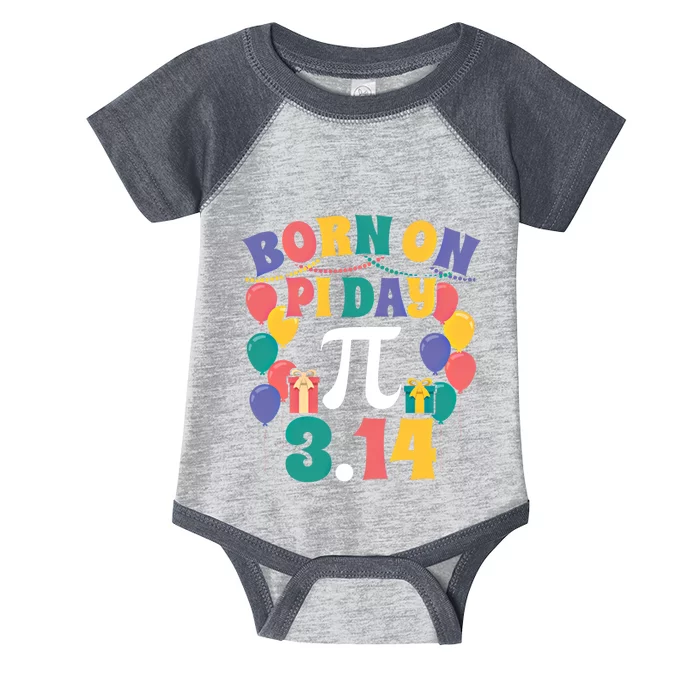 Born On March 14 Happy Pi Day Birthday Math Teacher Gift Infant Baby Jersey Bodysuit