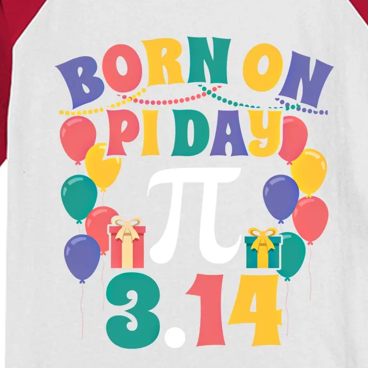 Born On March 14 Happy Pi Day Birthday Math Teacher Gift Kids Colorblock Raglan Jersey