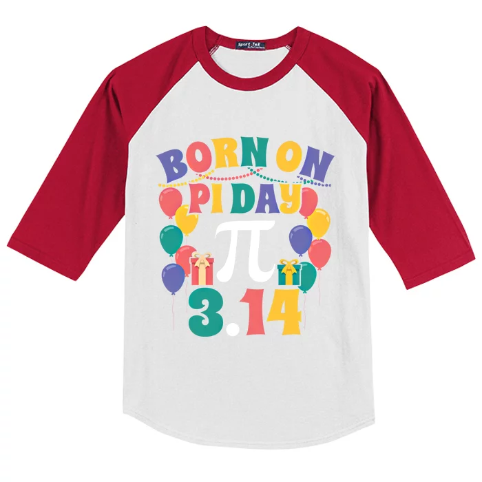 Born On March 14 Happy Pi Day Birthday Math Teacher Gift Kids Colorblock Raglan Jersey