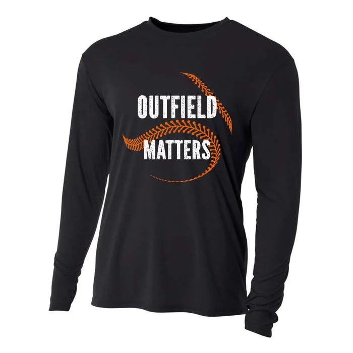 Baseball Outfield Matters Funny Baseball Outfielders Cooling Performance Long Sleeve Crew