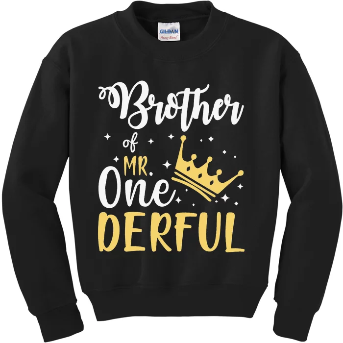 Brother Of Mr Onederful 1St Birthday OneDerful Matching Kids Sweatshirt