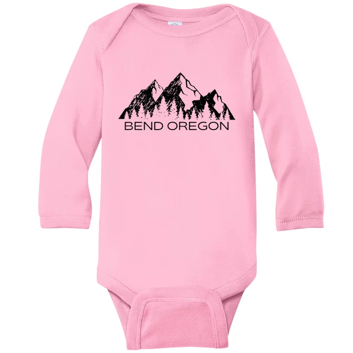 Bend Oregon Mountain Gift Cool Bend Oregon Baby Long Sleeve Bodysuit