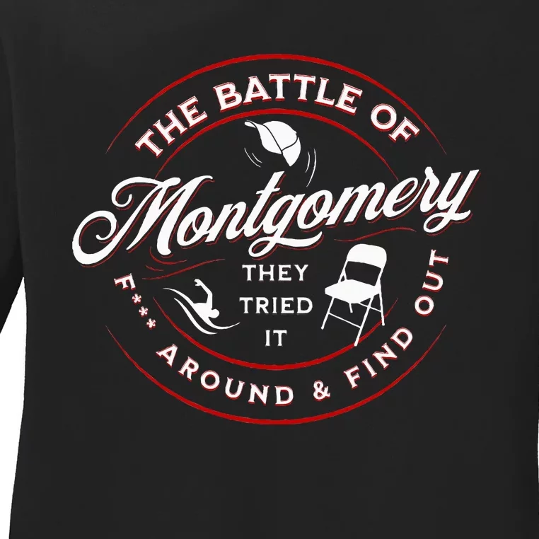 Battle Of Montgomery Riverboat Brawl White Chair Black Pride Ladies Long Sleeve Shirt