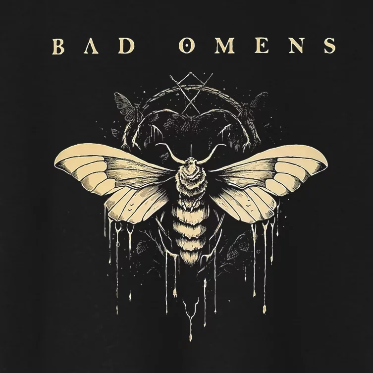 Bad O.M.E.N Moth Women's Crop Top Tee