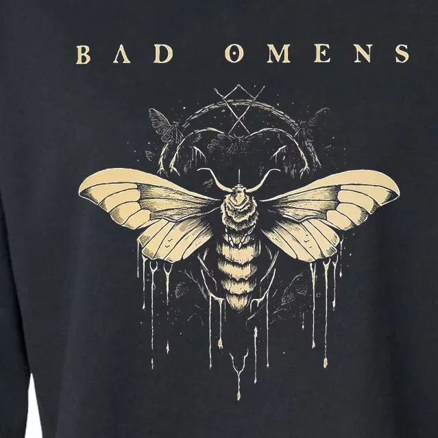 Bad O.M.E.N Moth Cropped Pullover Crew