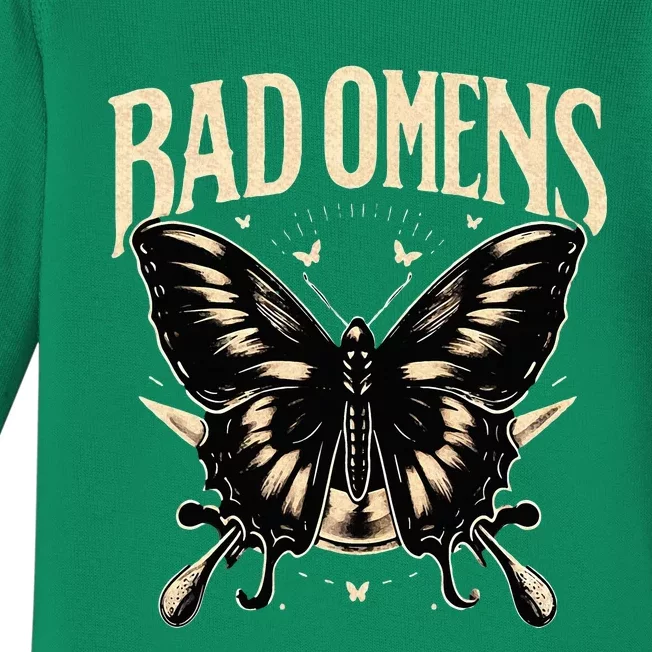 B.Ad Omens Moth Baby Long Sleeve Bodysuit