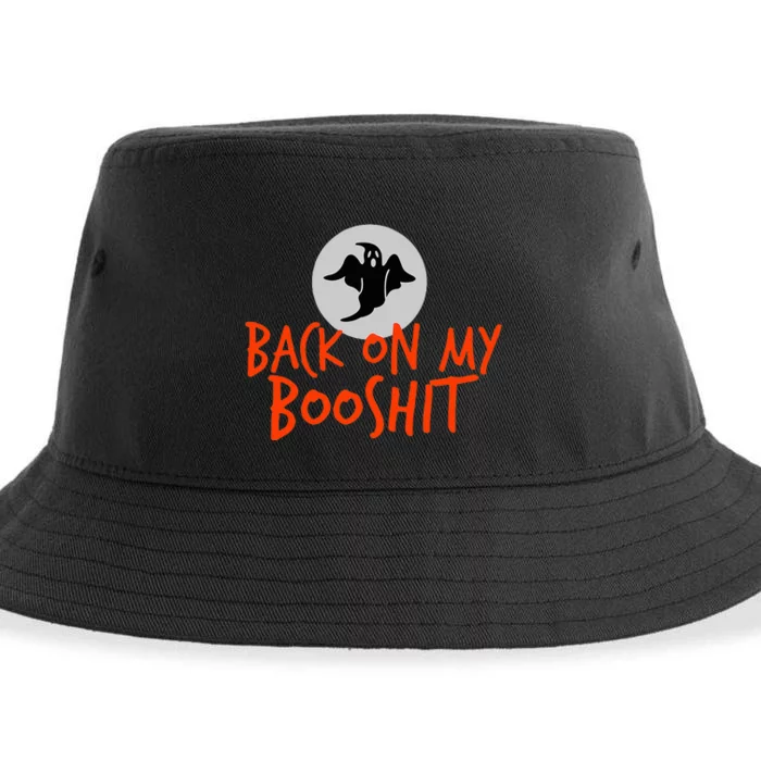 Back On My BooShit Boo Bullshit Bull Shit Halloween Fun Gift Sustainable Bucket Hat