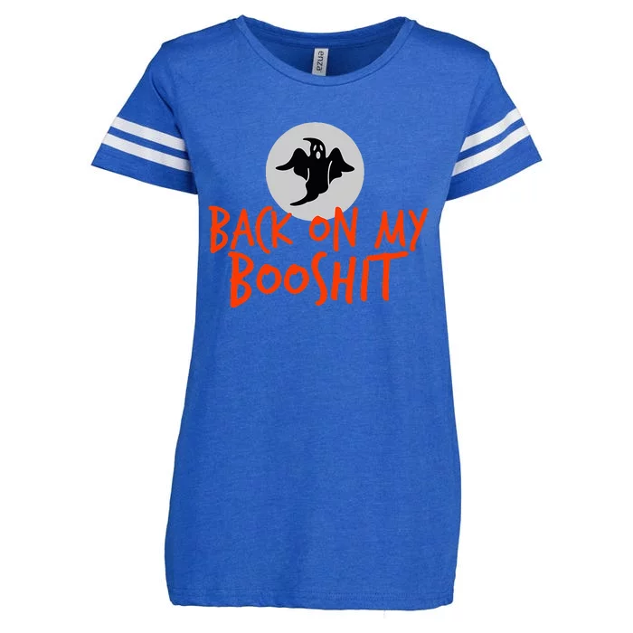 Back On My BooShit Boo Bullshit Bull Shit Halloween Fun Gift Enza Ladies Jersey Football T-Shirt