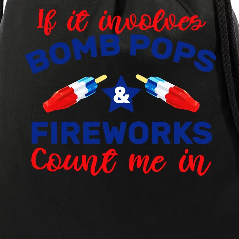 Bomb Pops And Fireworks Drawstring Bag