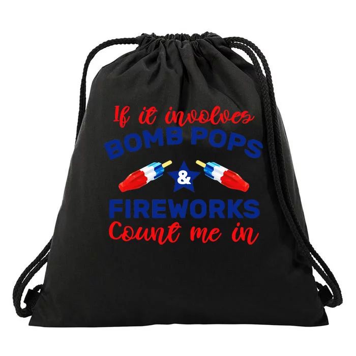 Bomb Pops And Fireworks Drawstring Bag