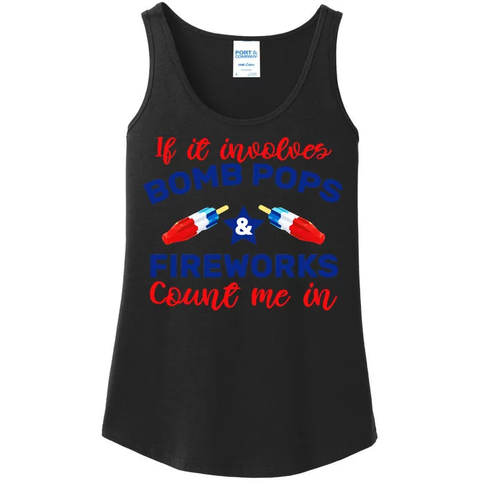 Bomb Pops And Fireworks Ladies Essential Tank