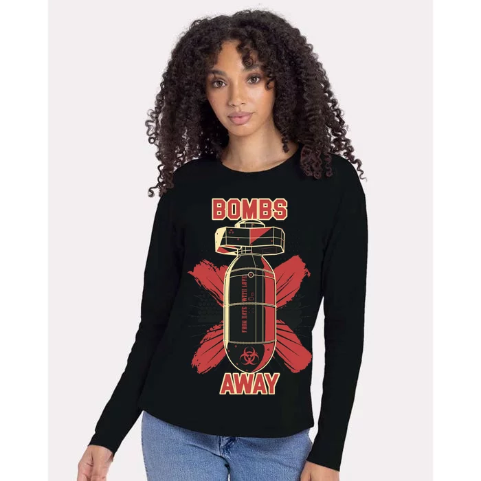 Bombs Away Trash Polka Womens Cotton Relaxed Long Sleeve T-Shirt