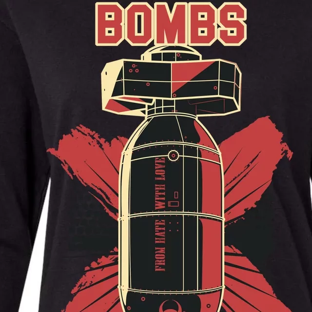 Bombs Away Trash Polka Womens Cotton Relaxed Long Sleeve T-Shirt