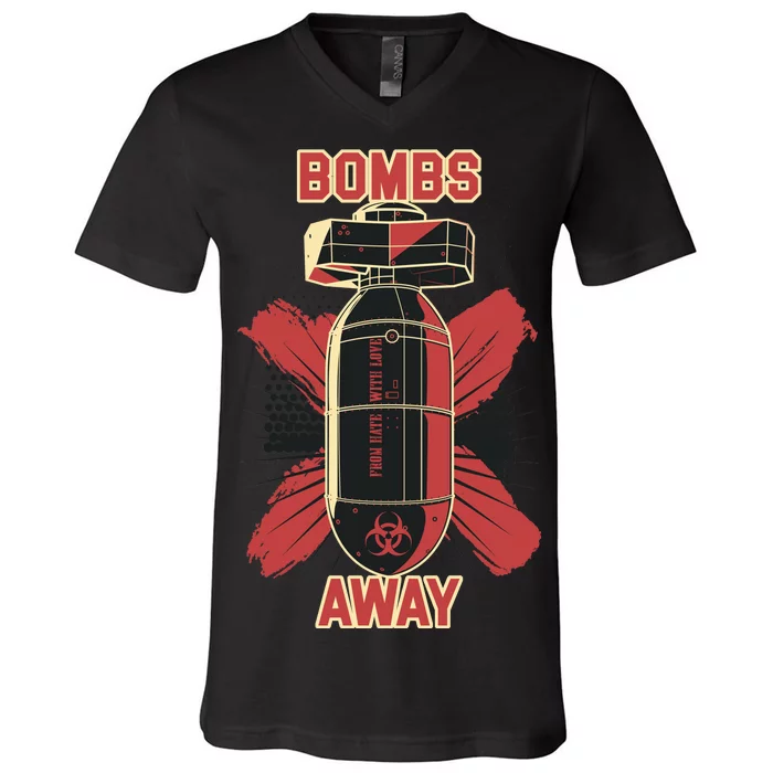 Bombs Away Trash Polka V-Neck T-Shirt