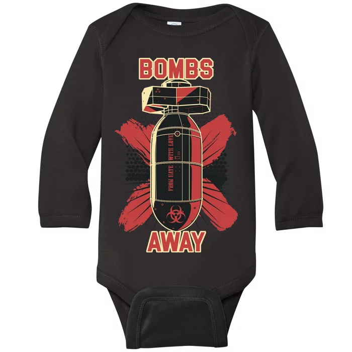 Bombs Away Trash Polka Baby Long Sleeve Bodysuit