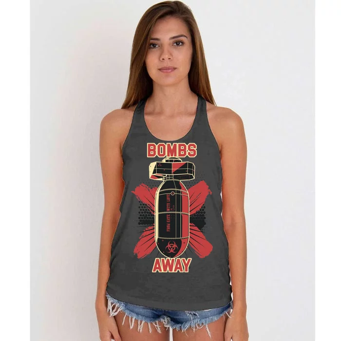 Bombs Away Trash Polka Women's Knotted Racerback Tank