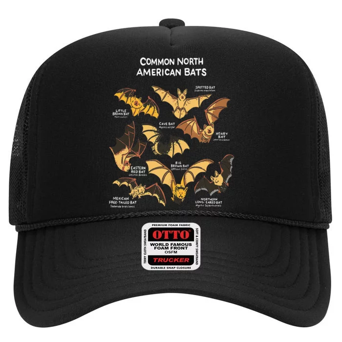 Bats Of North America I Megabat I Bloodsucker I Bat High Crown Mesh Trucker Hat