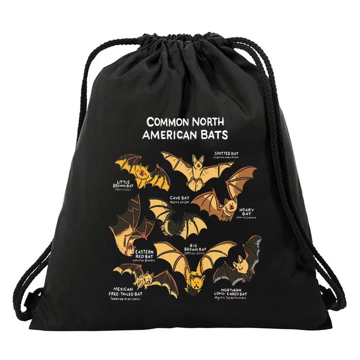 Bats Of North America I Megabat I Bloodsucker I Bat Drawstring Bag