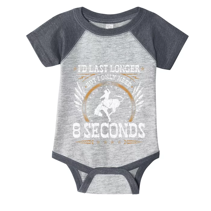 Bucking Only Need 8 Seconds Rodeo Cowboy Bronc Rider Infant Baby Jersey Bodysuit