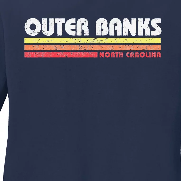 Banks OBX North Carolina NC Retro Souvenir Ladies Long Sleeve Shirt