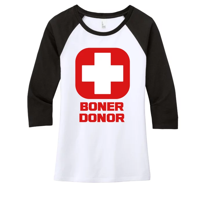 Boner Donor Women's Tri-Blend 3/4-Sleeve Raglan Shirt