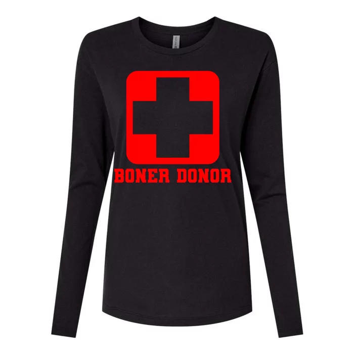 Boner Donor Adult Humor Womens Cotton Relaxed Long Sleeve T-Shirt