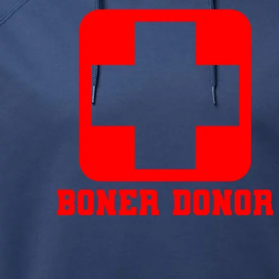 Boner Donor Adult Humor Performance Fleece Hoodie