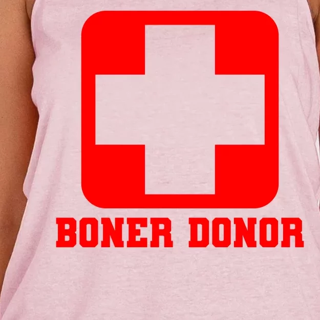 Boner Donor Adult Humor Women's Knotted Racerback Tank