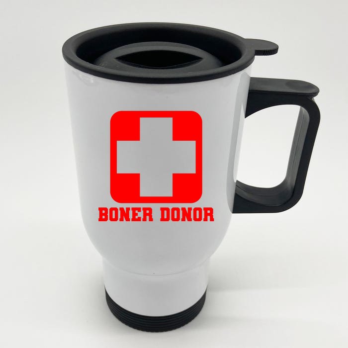 Boner Donor Adult Humor Front & Back Stainless Steel Travel Mug