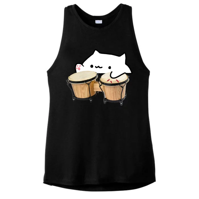 Bongo Cat Ladies Tri-Blend Wicking Tank