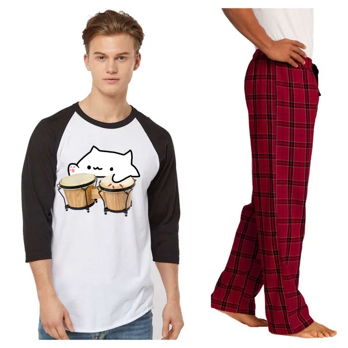 Bongo Cat Raglan Sleeve Pajama Set