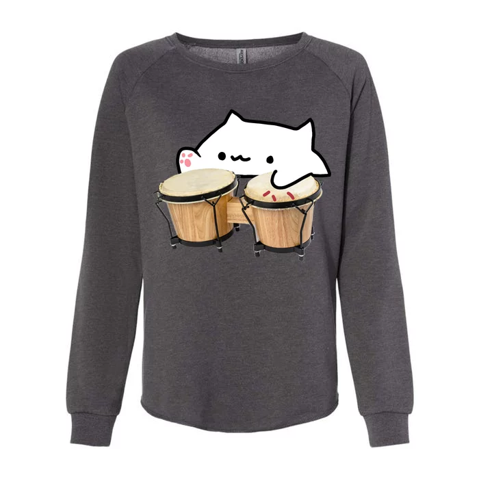 Bongo Cat Womens California Wash Sweatshirt