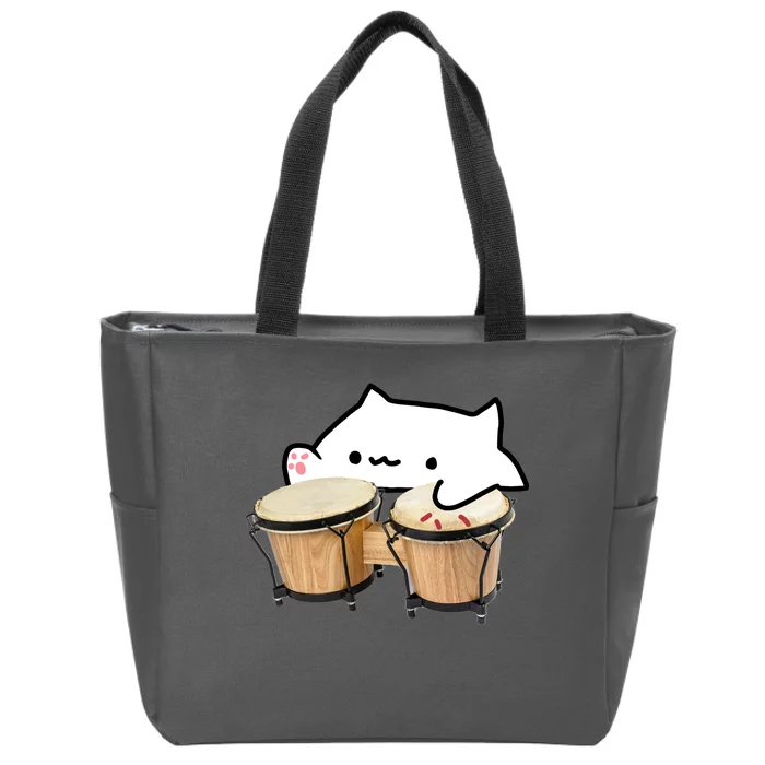 Bongo Cat Zip Tote Bag