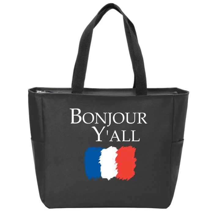 Bonjour Y'all French Parris Zip Tote Bag