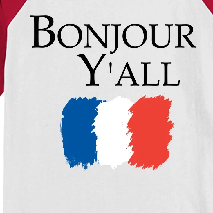 Bonjour Y'all French Parris Kids Colorblock Raglan Jersey