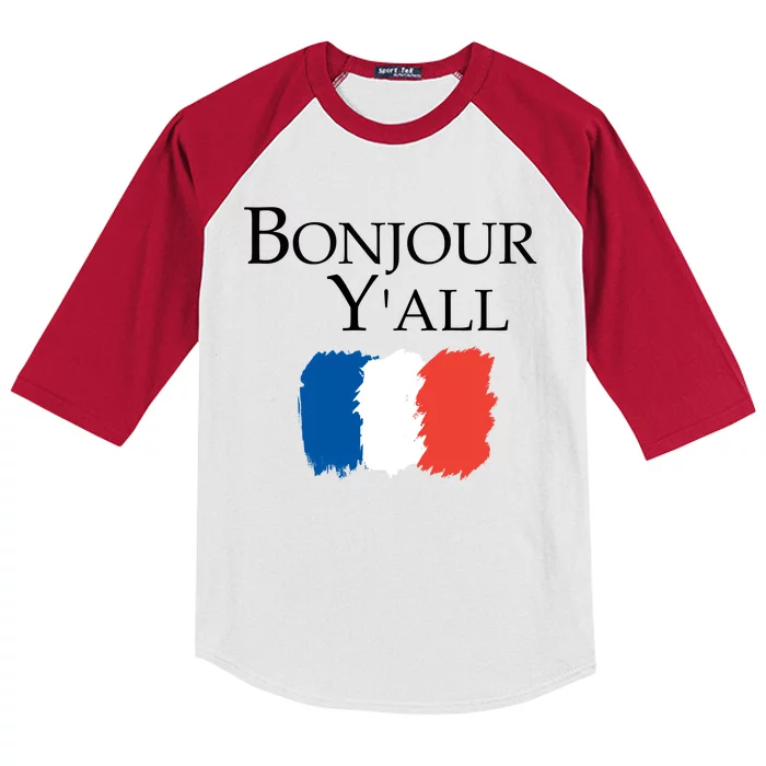 Bonjour Y'all French Parris Kids Colorblock Raglan Jersey